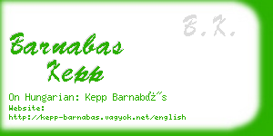 barnabas kepp business card